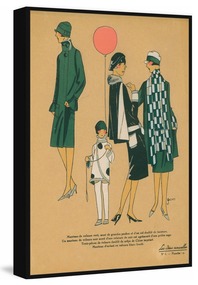 "Green Fashion" Floater Framed Painting Print on Canvas, 20"x30"