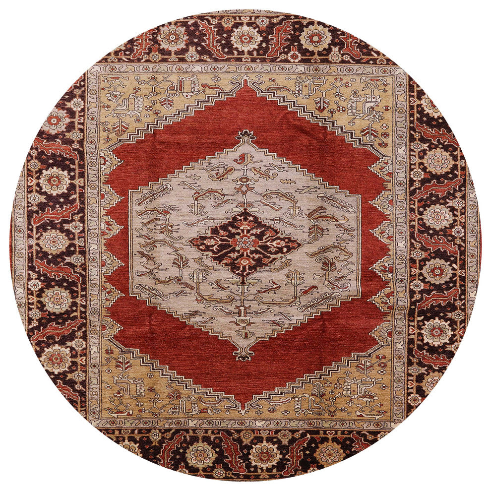 Ahgly Company Indoor Round Mid-Century Modern Area Rugs, 8' Round