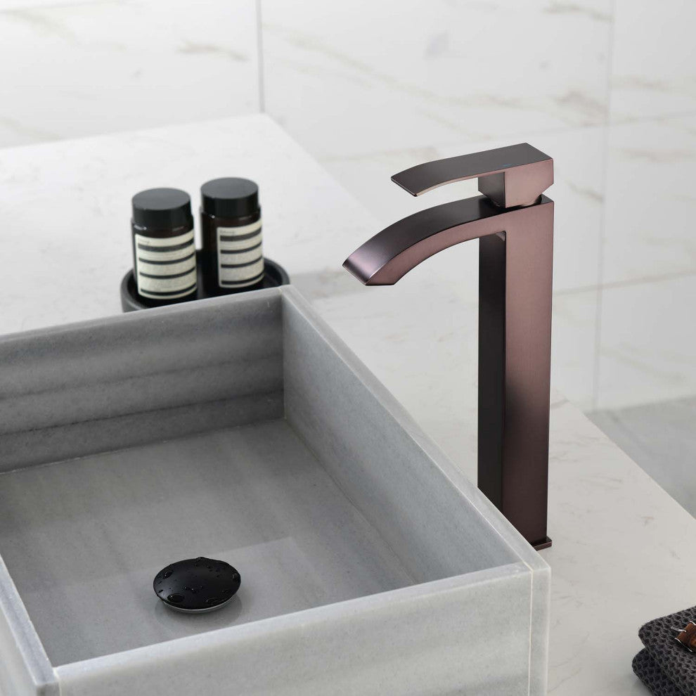 Givingtree Single Lever Operation Single Hole Bathroom Faucet,Brown