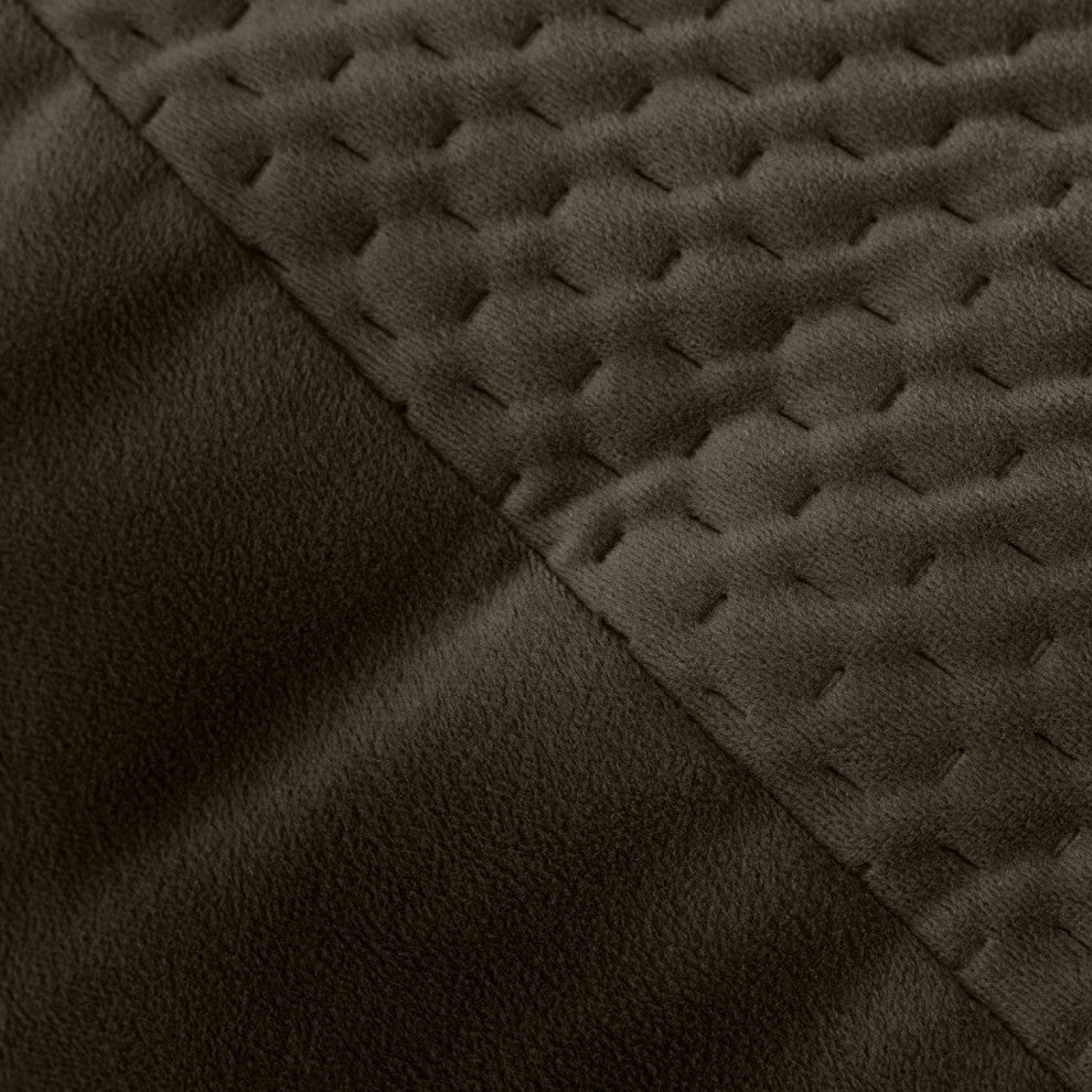 Jaxx Koku, Designer Two-Tone Bean Bag Chair, Quilted Microvelvet, Espresso