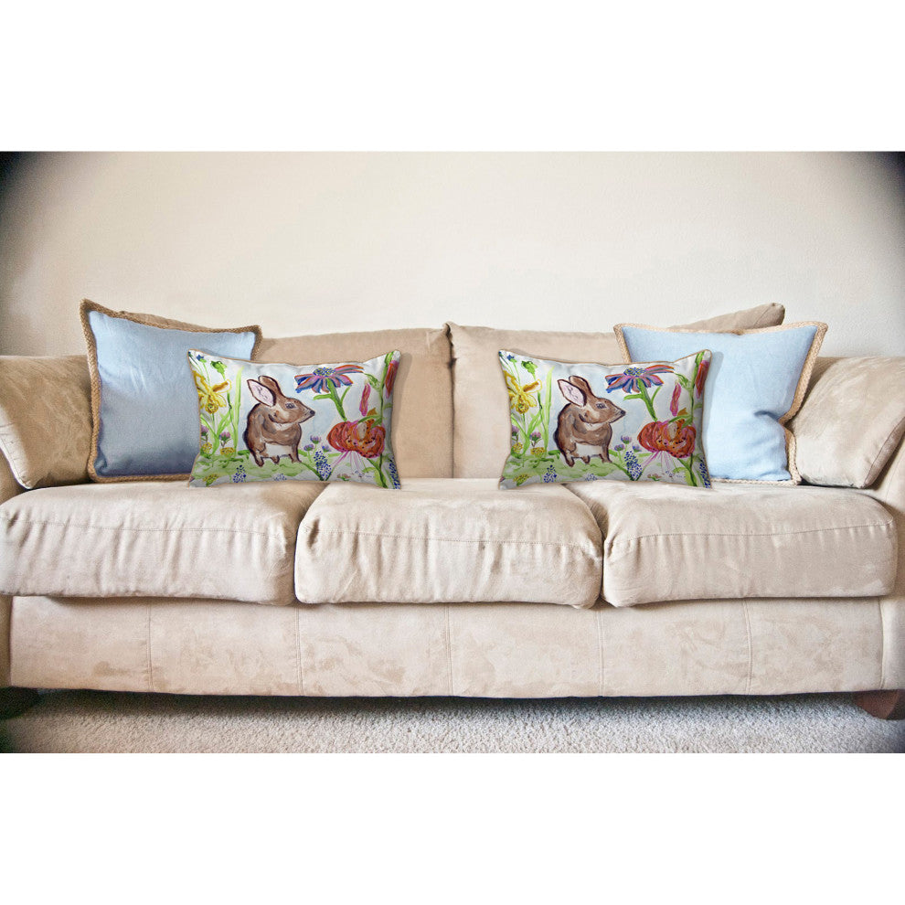 Brown Rabbit Right Large Indoor/Outdoor Pillow 16x20