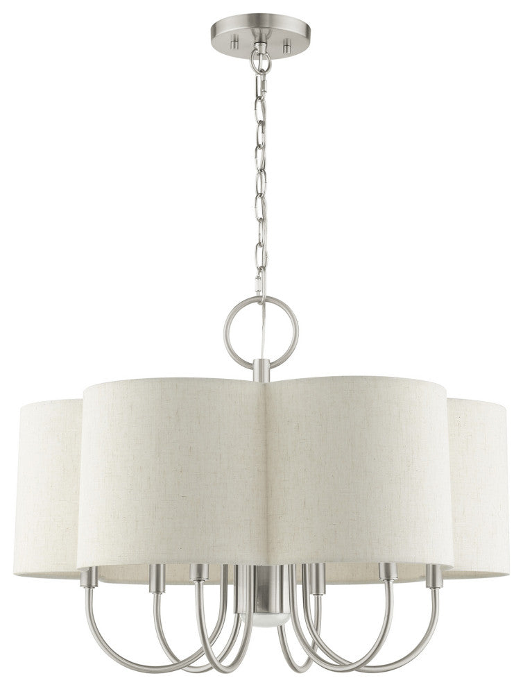 Brushed Nickel French Country, Floral, Transitional, Chandelier