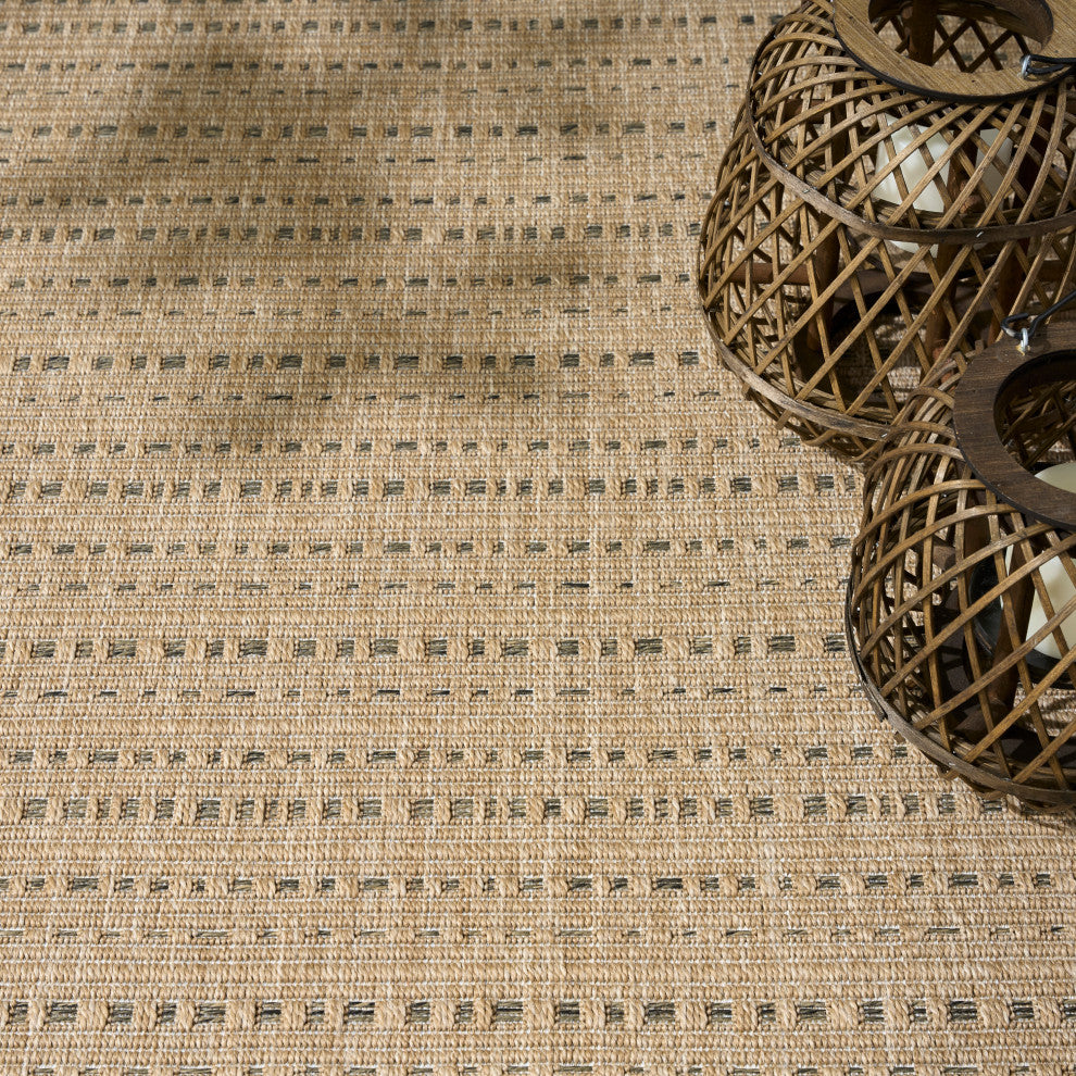 Nourison Tulum 5'3" x 7' Taupe Outdoor Rug