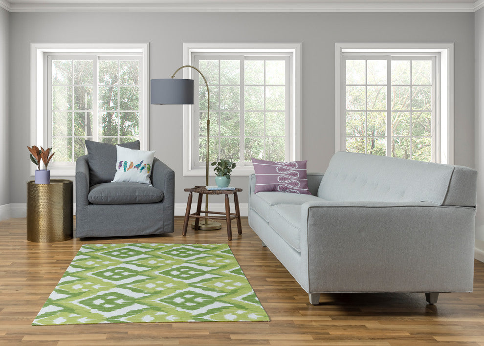 Hipster Soft Chenille Area Rug, Green, 4'x6'