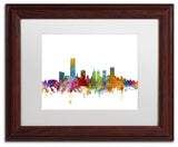 "Oklahoma City Skyline" Matted Framed Canvas Art by Michael Tompsett