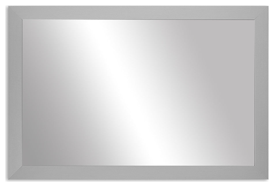 Meade Framed Wall Mirror, Satin Nickel, 28"x54"