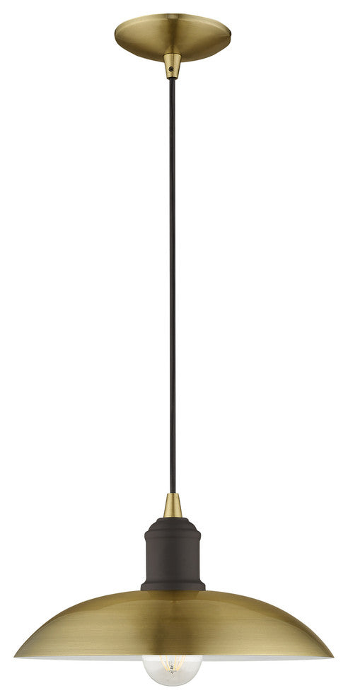 Livex Lighting Antique Brass 1-Light Mini Pendant