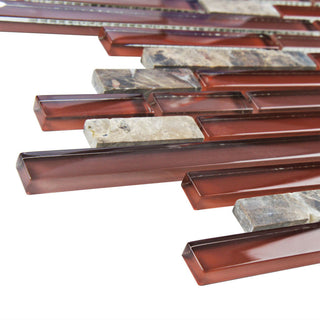 Tessera Piano Bordeaux Glass Wall Tile