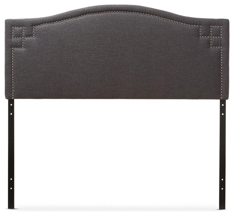 Aubrey Modern Dark Gray Fabric Upholstered Full Size Headboard