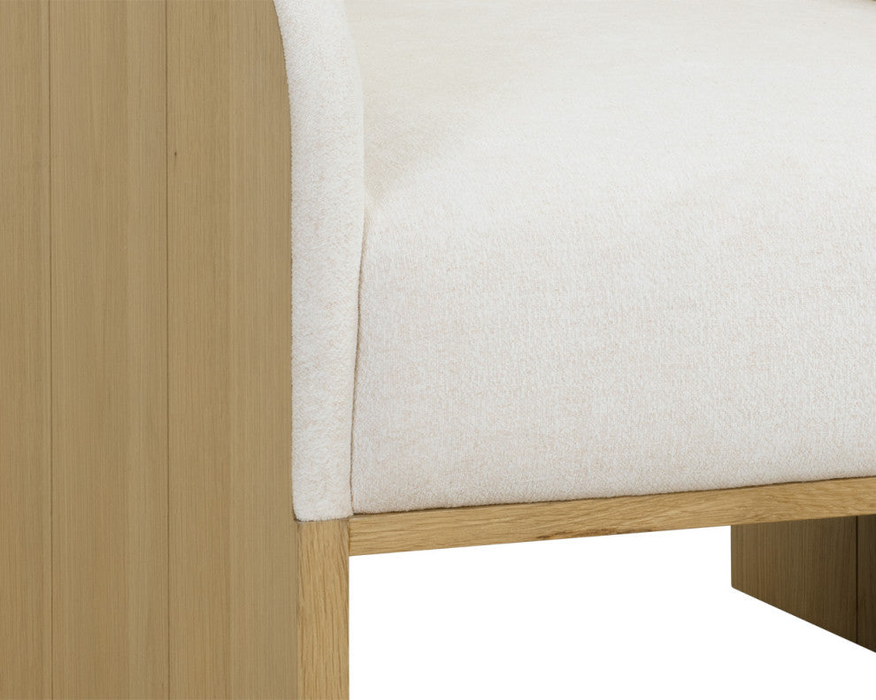 Coburn Lounge Chair, Rustic Oak, Eclipse White