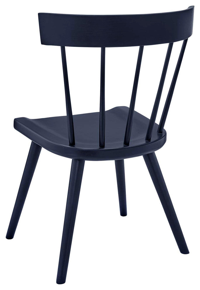 Side Dining Chair, Blue, Wood, Modern, Kitchen Bistro Restaurant Hospitality