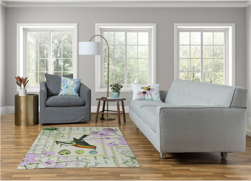 Singing Bird Spring Chenille Rug, Lilac, 4'x6'