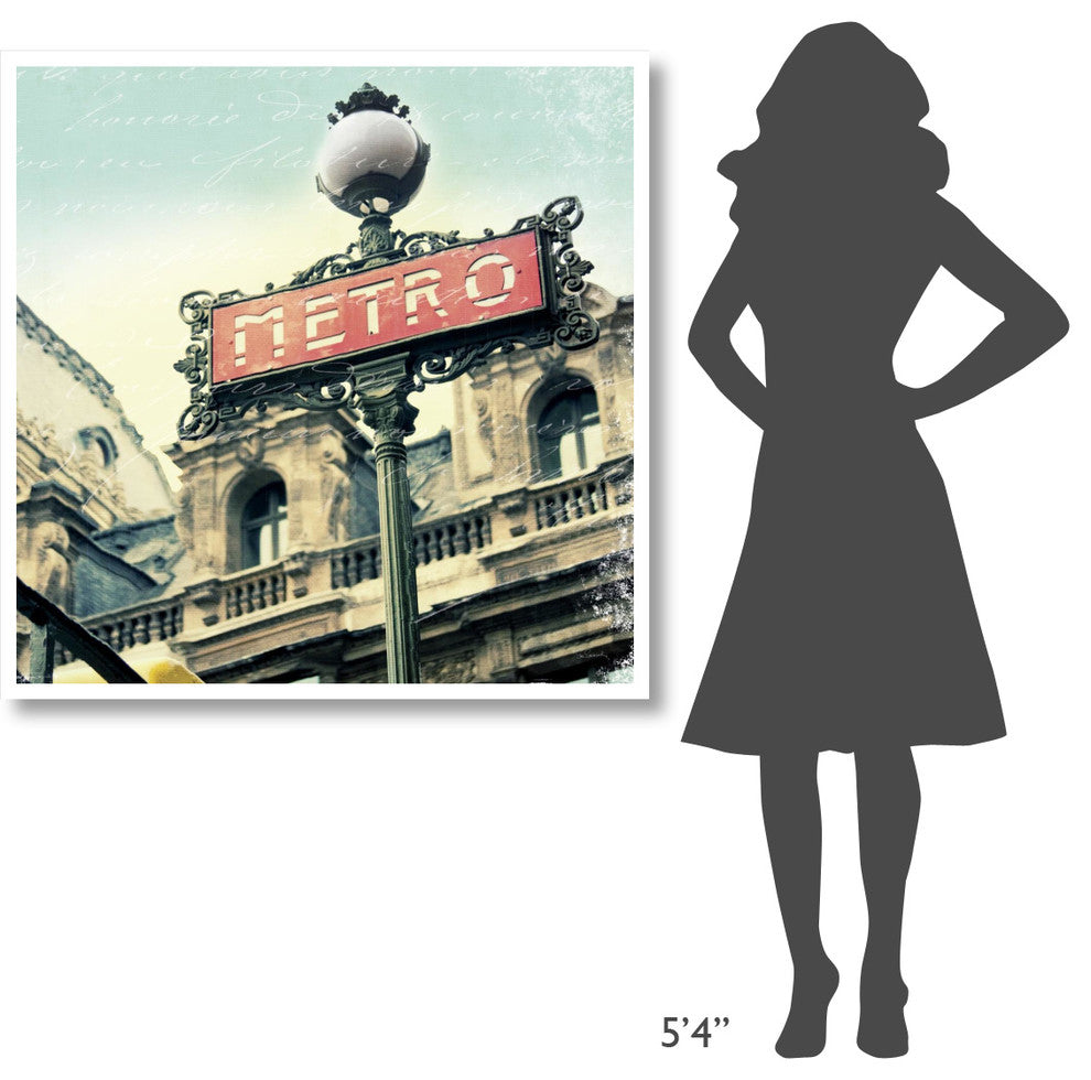 "Paris Metro Letter" Digital Paper Print by Sue Schlabach, 42"x42"