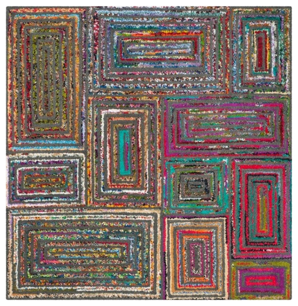 Safavieh Nantucket 9' X 12' Hand Tufted Cotton Wool Rug in Charcoal