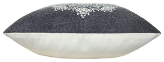 Bohemian Mandala Medallion Throw Pillow, Jet Black, 20" X 20", Poly Fill