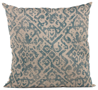 Plutus Blue Artistic Plaid Luxury Throw Pillow, 22"x22"