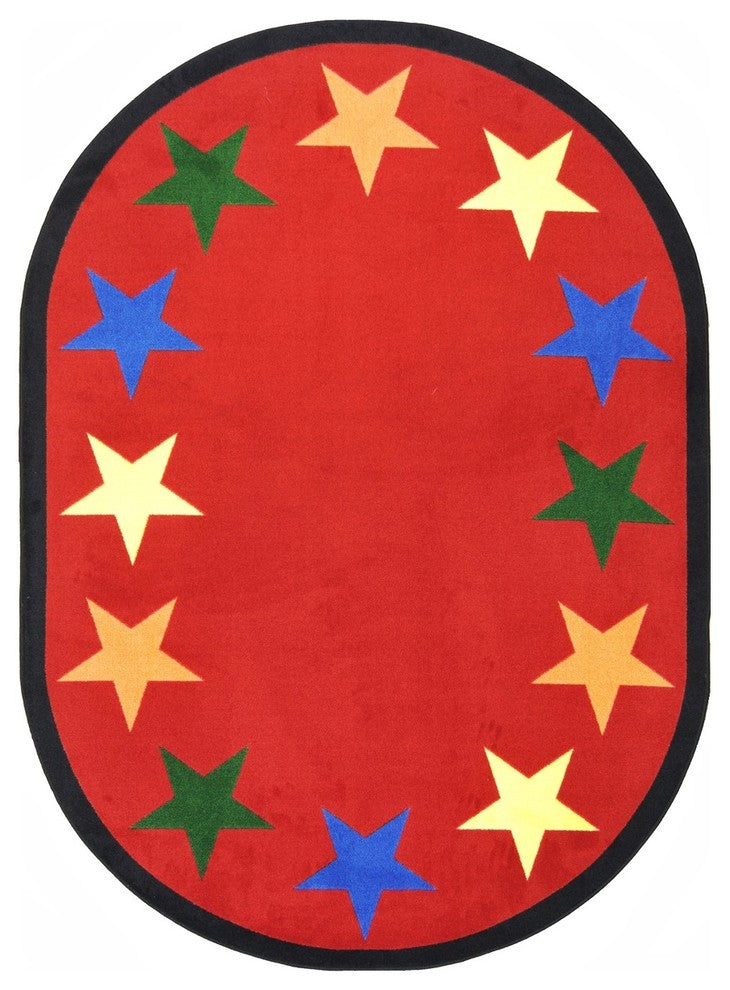 Kid Essentials Rug, Star Space, 7'7" Border Round