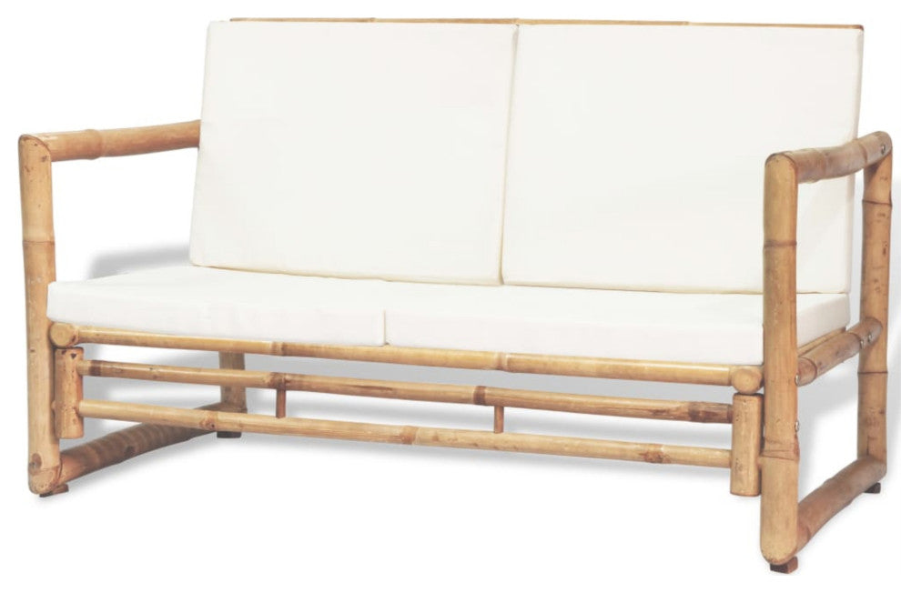 vidaXL 2 Seater Garden Sofa With Cushions Bamboo