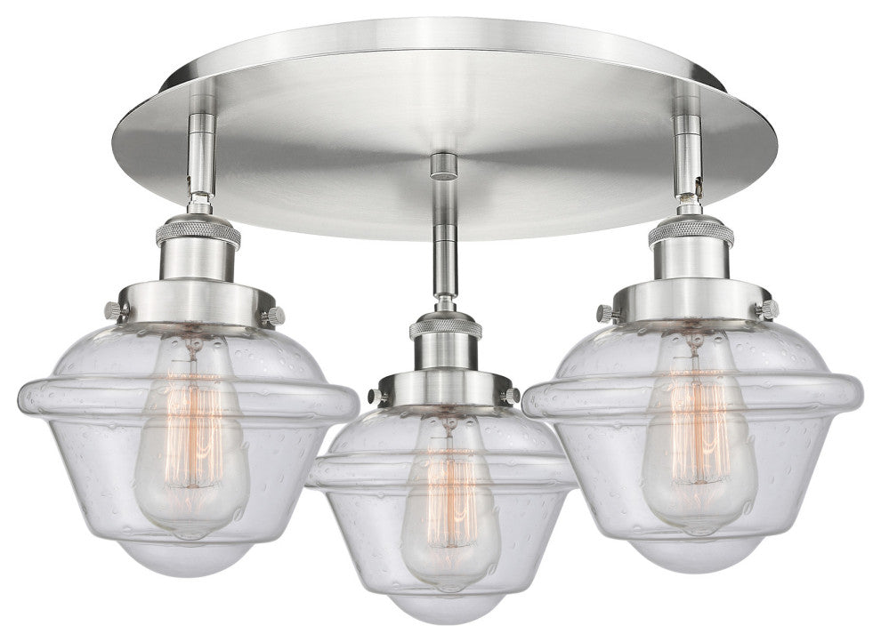 Innovations Lighting 916-3C-8-19 Oxford Flush Oxford 3 Light 19"W - Matte Black