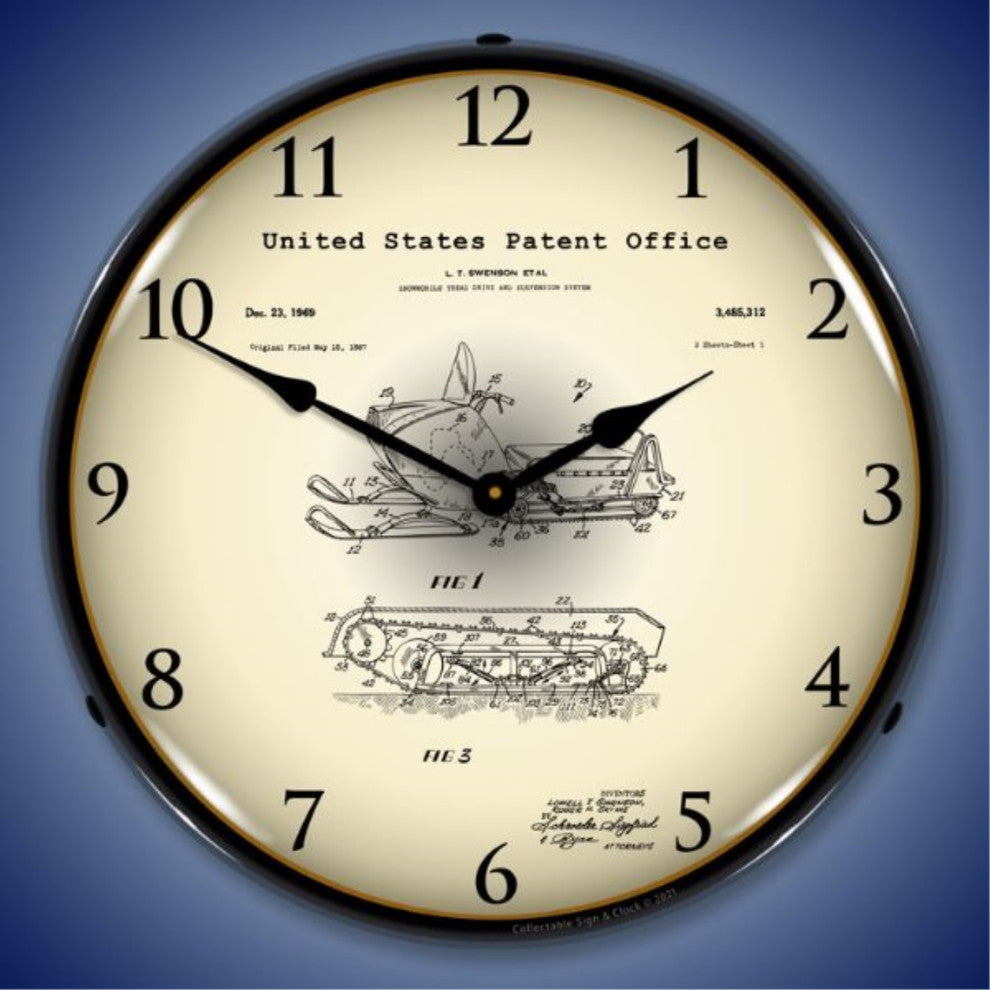 21031218 Swenson Snowmobile 1969 Patent Clock