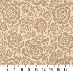 Beige And Tan Floral Reversible Matelasse Upholstery Fabric By The Yard