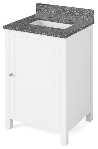 Astoria Transitional 24" White Vanity, Boulder Cultured Marble Vanity Top