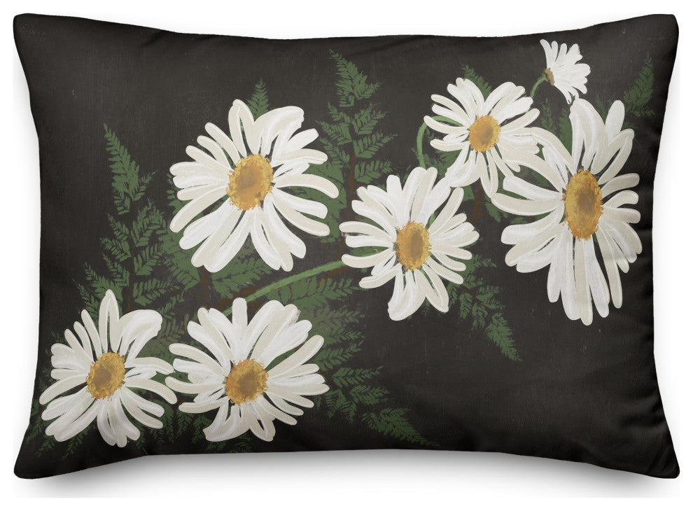 Daisies on Moody Background 14"x20" Spun Poly Pillow