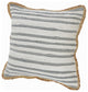 Striped Cotton and Jute Throw Pillow