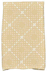 18"x30" Dots and Dashes Geometric Print Kitchen Towel, Gold