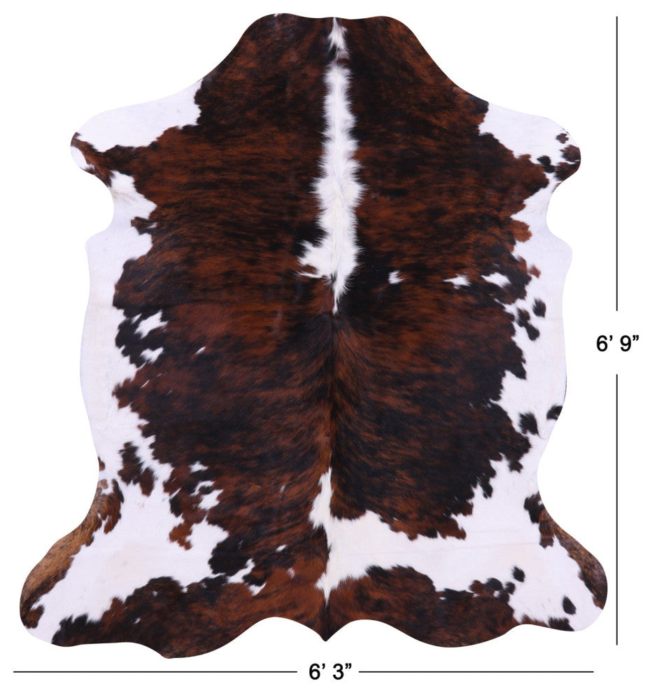 6' 9" X 6' 3" Natural Cowhide Rug C2188
