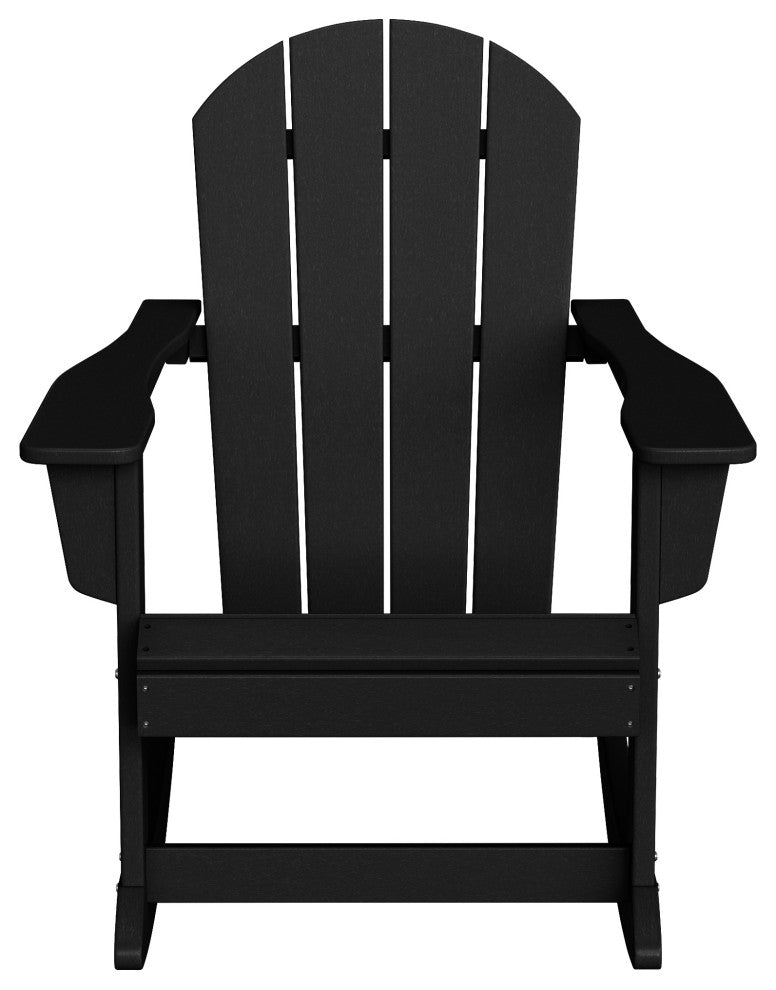 WestinTrends Outdoor Patio Adirondack Rocking Chair Lounger, Porch Rocker, Black