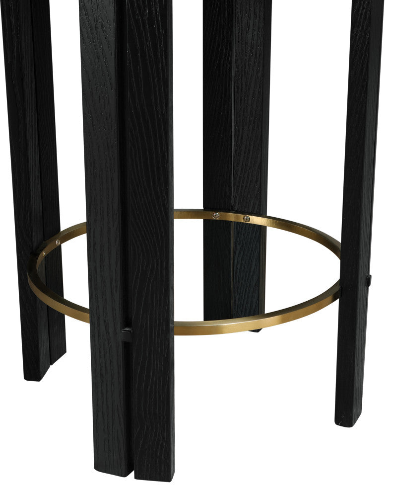 Harrison Upholstered Counter Stool, Black, Black Finish
