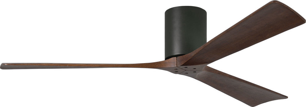 Irene-3 42" Hugger Ceiling Fan, Textured Bronze With Walnut Blades