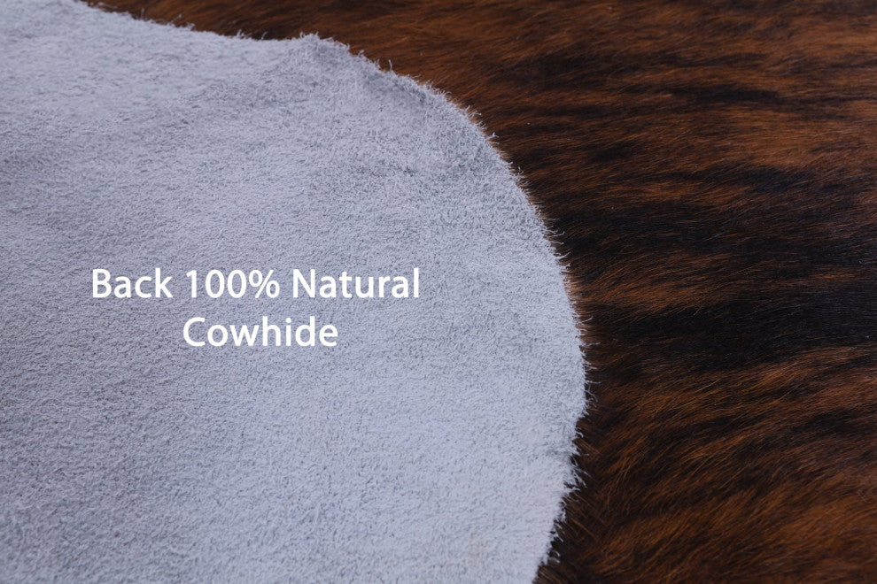 6' 0" X 5' 10" Brindle Natural Cowhide Rug C2176