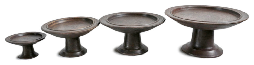 Consigned Vintage Java Pedestal Tray, Small