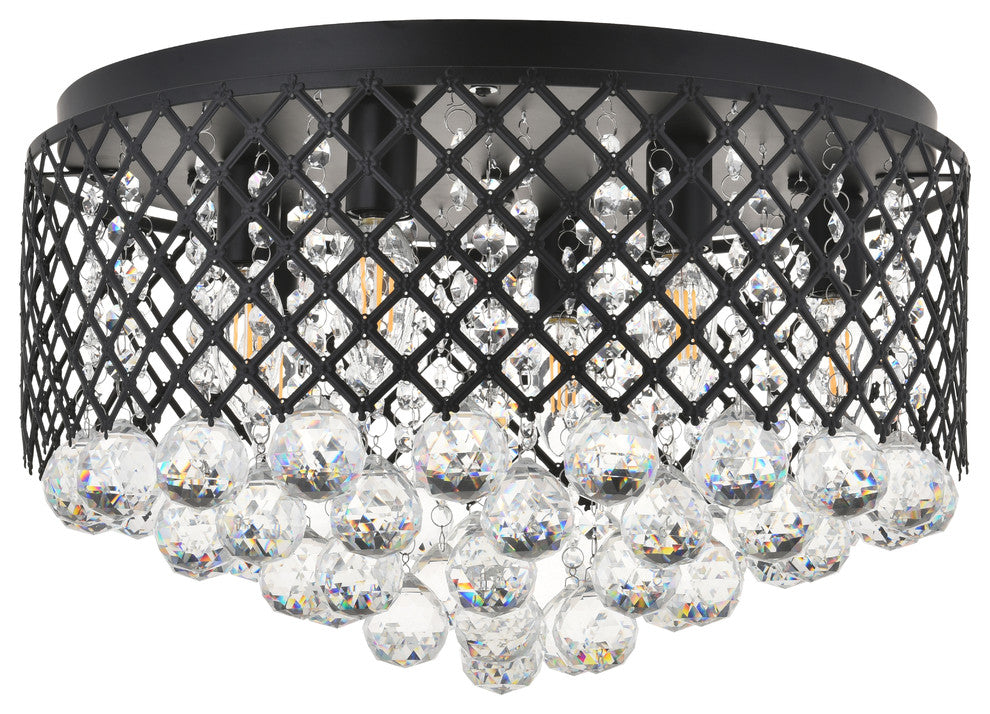 Matte Black Finish 6-Light Flush Mount