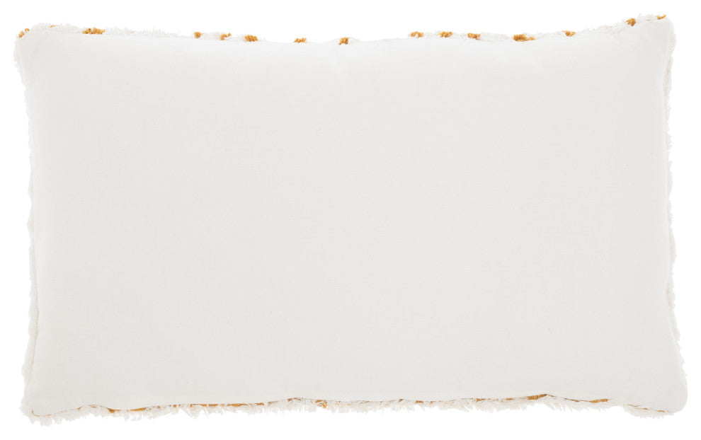 Mina Victory AA019 Throw Pillow, Yellow, 12"X20"