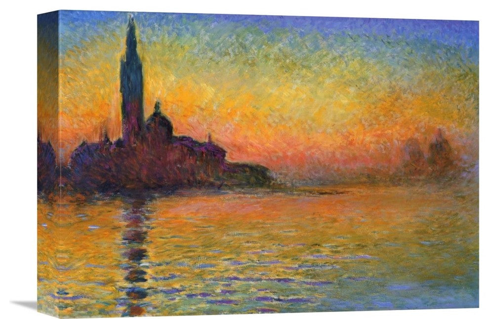 "Twilight Venice" Stretched Canvas Giclee by Claude Monet, 16"x12"