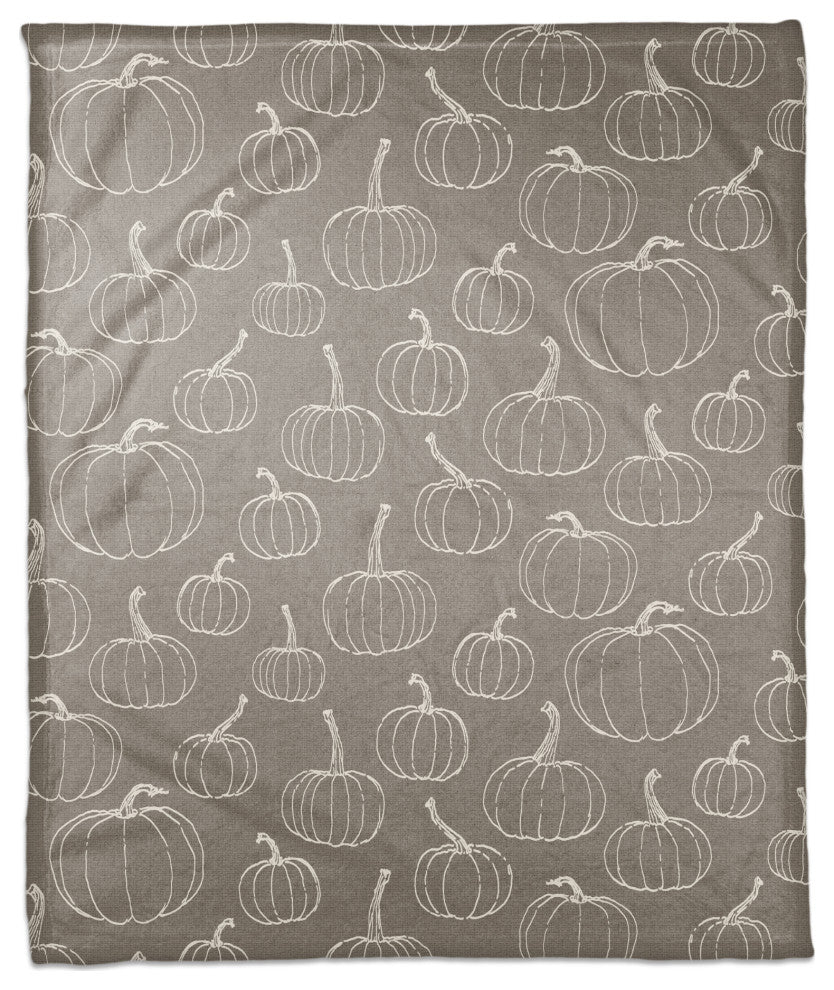 Gray Pumpkin Pattern 50x60 Coral Fleece Blanket