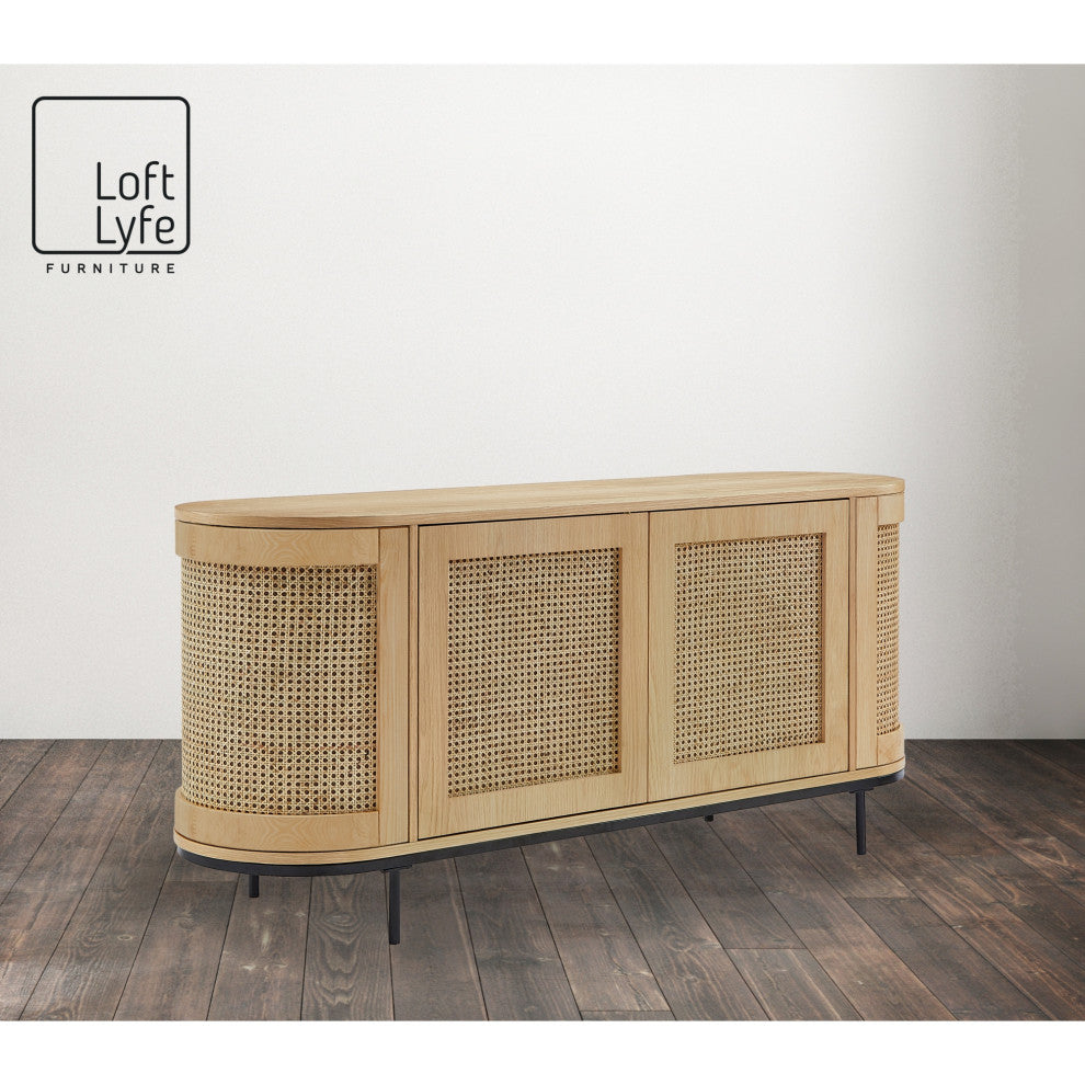 Loft Lyfe Darrius Sideboard, Storage, 2-Door, 63Lx17.7Wx28.3H, Oak