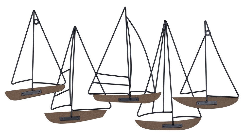 Metal and Wood Sailboat Wall D"cor