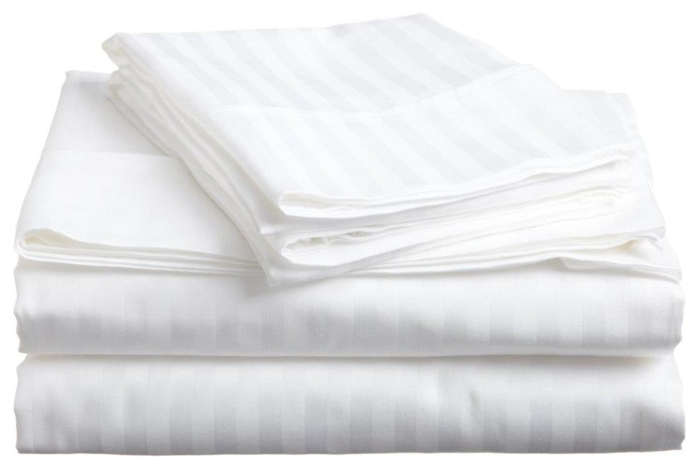 Lux Decor Collection Ultra-Soft Luxury 4 Piece Bed Sheet, White, Twin