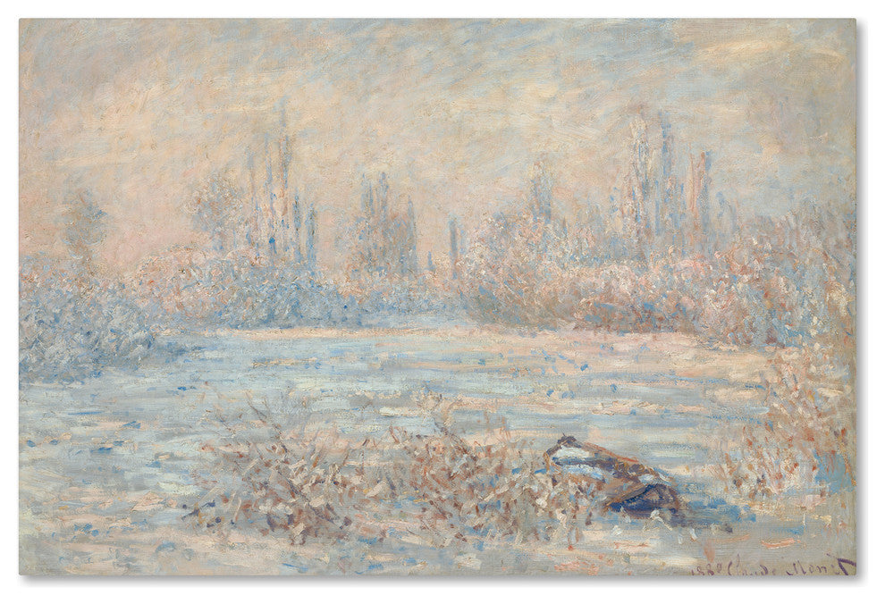 Claude Monet ''Frost near Vetheuil'' Canvas Art, 19x12
