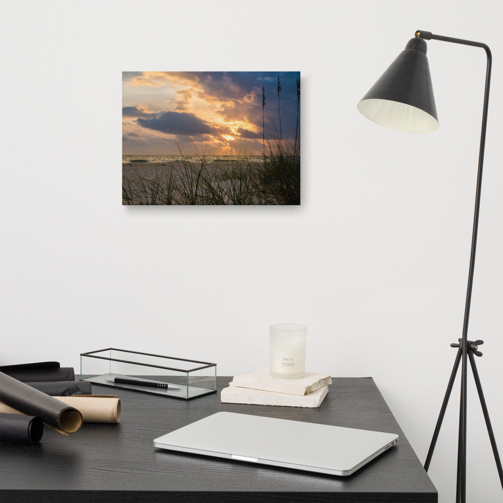 Coastal Wall Artwork: Anna Maria Island Beach Sunset 2 Canvas Print, 12" X 16"