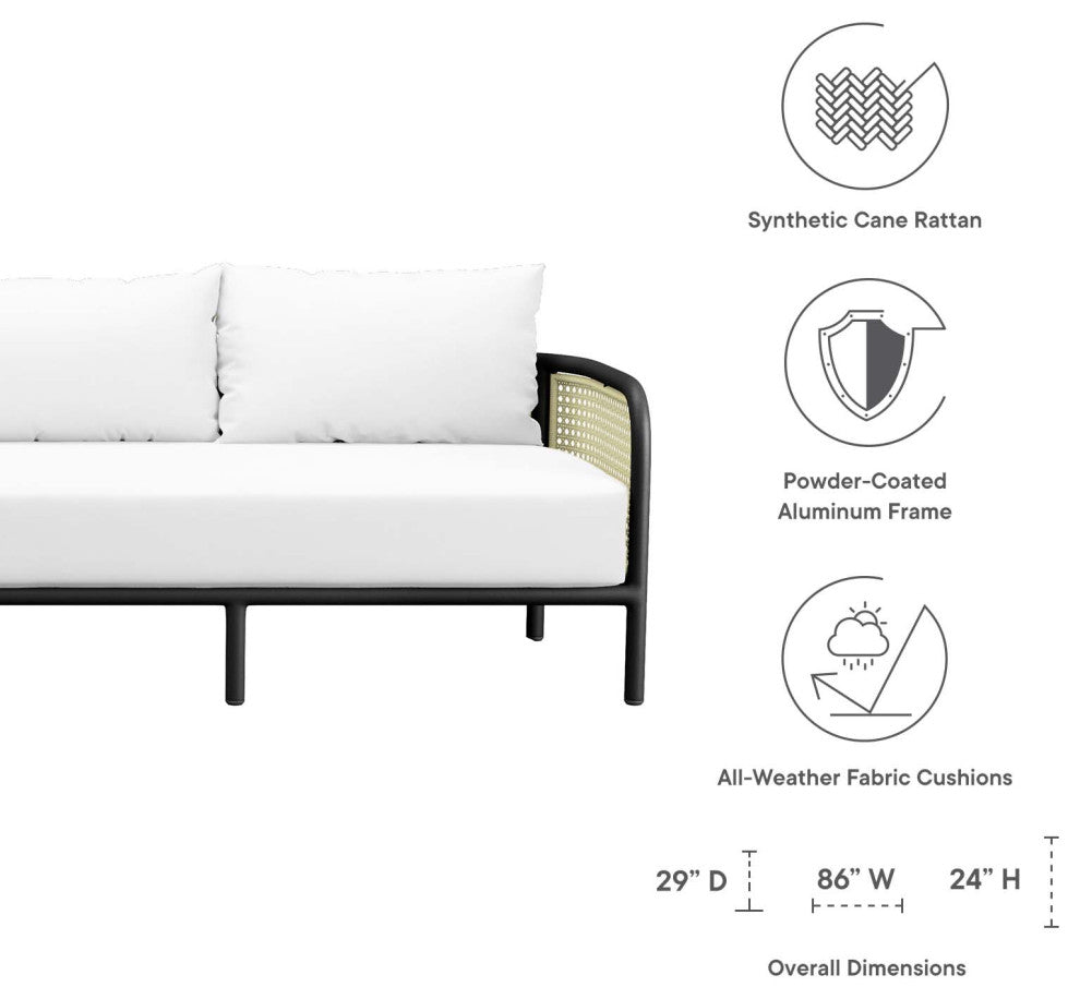 Hanalei Outdoor Patio 3-Piece Sectional, Ivory White