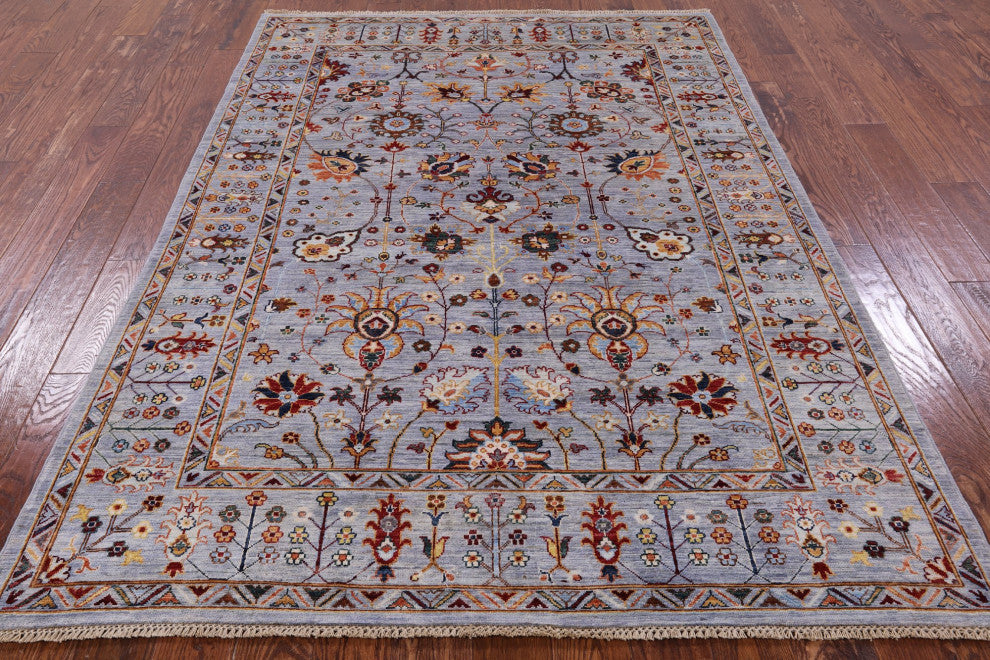 5' 7" X 7' 11" Persian Tabriz Hand Knotted Wool Rug Q7674