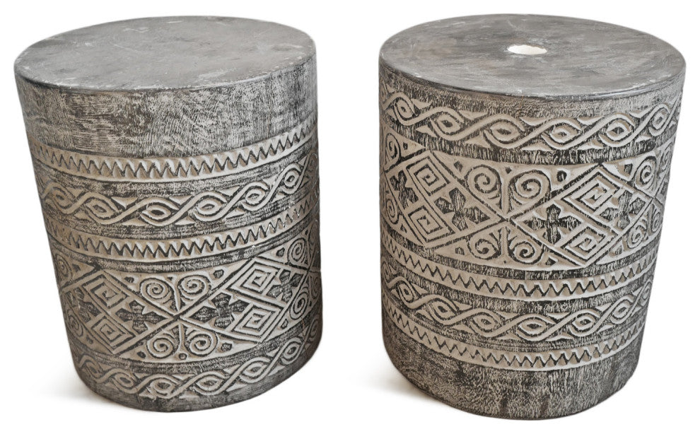 Java Grey Wash Side Table Stand