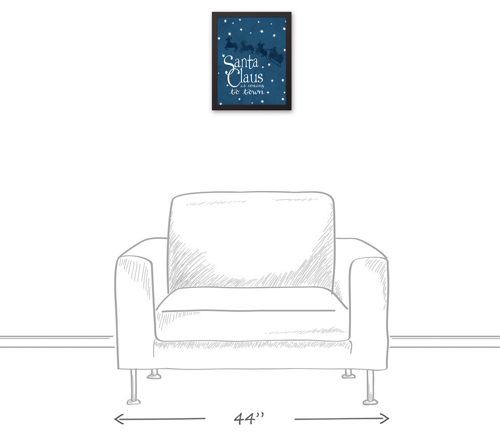 Santa Claus is Coming to Town 11x14 Black Framed Canvas