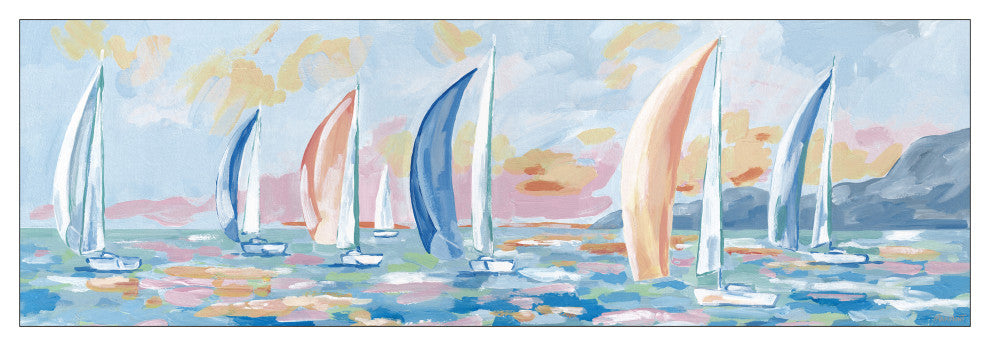 "I Need My Boat" Floater Framed Painting Print on Canvas, 60x20