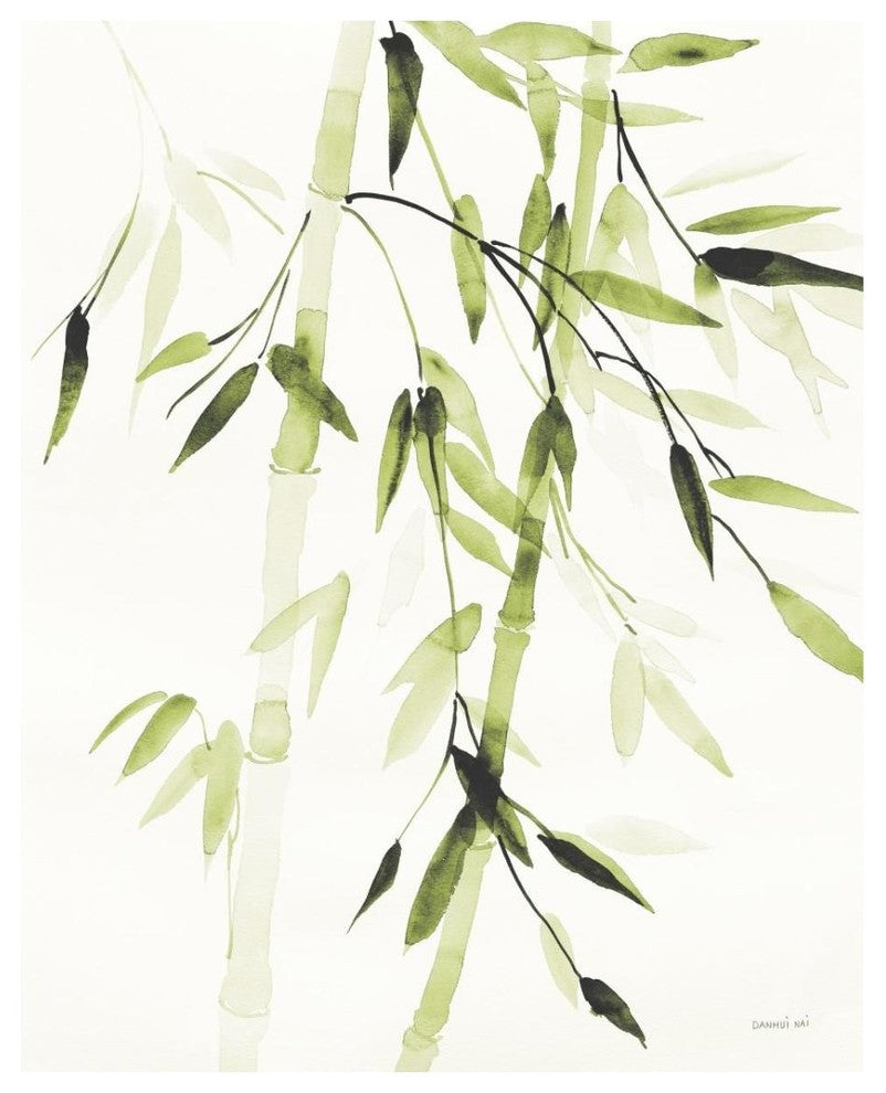 "Bamboo Leaves V Green" Digital Paper Print by Danhui Nai, 24"x30"